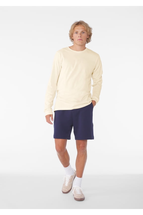 Adult Crew Neck Personalized Long Sleeve T-Shirt, Create your own Designs, Natural, Medium, Unisex