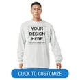 thumbnail image 1 of BELLA+CANVAS Adult Long Sleeve Personalized T-Shirt, Create Your Own Designs, White, Large, Unisex, 1 of 8