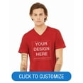 thumbnail image 1 of BELLA+CANVAS Adult Short Sleeve V-Neck Personalized T-Shirt, Create your own Designs, Red, Medium, Unisex, 1 of 8
