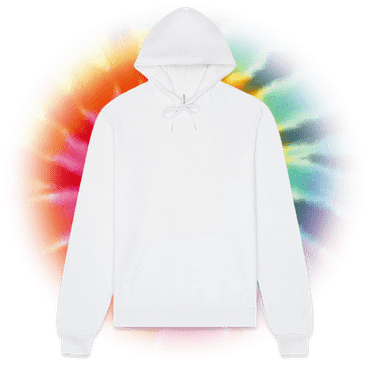 BELLA CANVAS Adult Unisex Fleece Pullover Hoodie Sweatshirt for Tie-Dyeing, Small, White