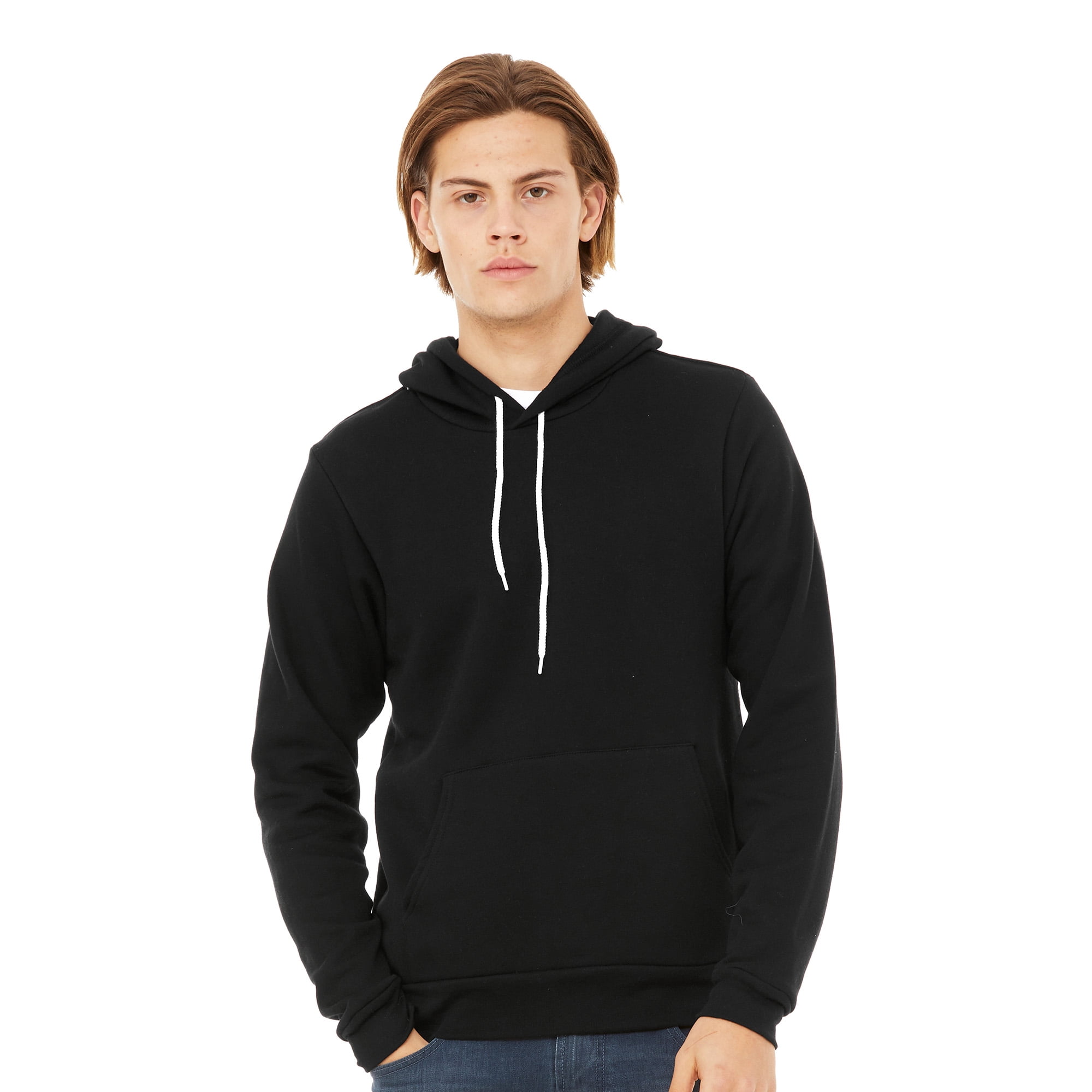 BELLA+CANVAS Adult Unisex Fleece Pullover Hoodie for Crafting, Black, Medium