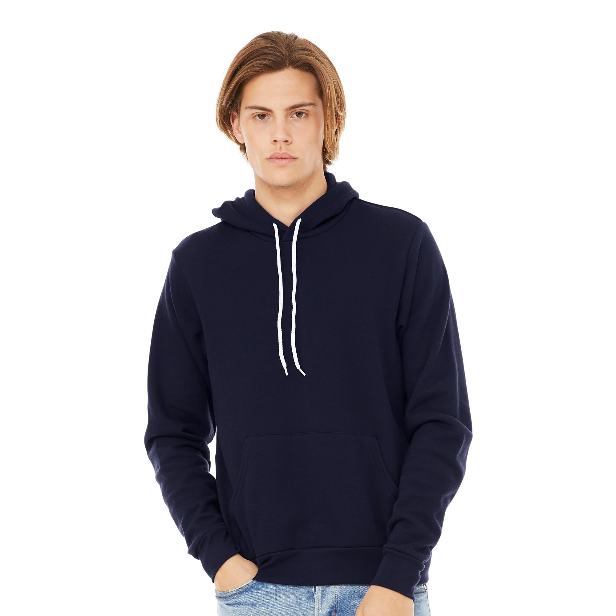 BELLA+CANVAS Adult Unisex Fleece Pullover Hoodie for Crafting, Navy, Small