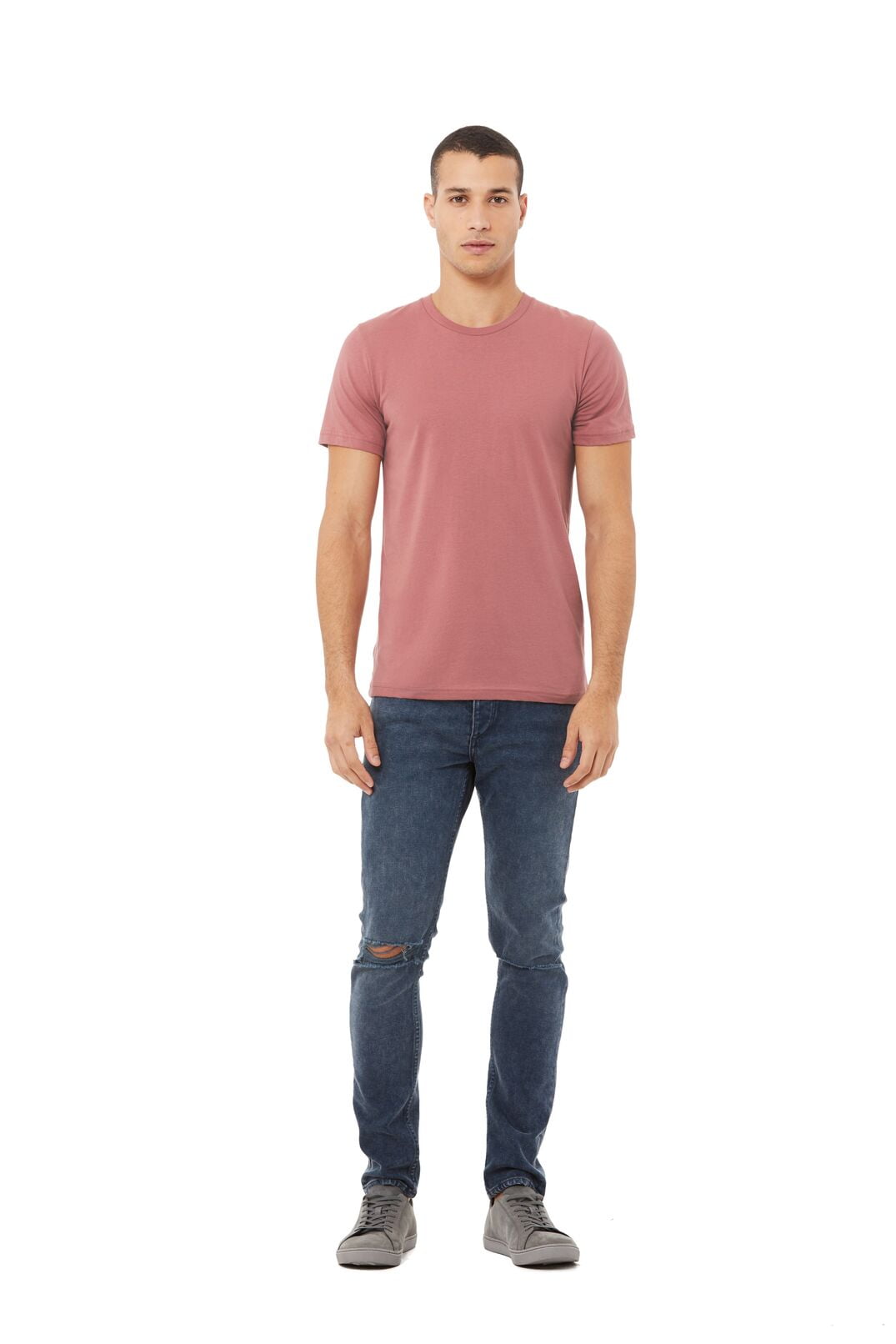 Mauve Large Cotton Blend Jersey Short Sleeve T-Shirt