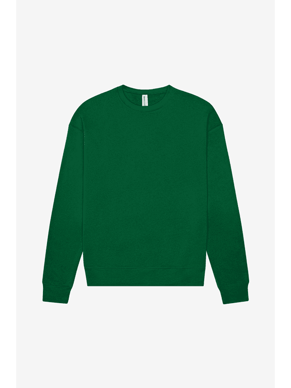 Adult Unisex Long Sleeve Fleece Drop Sholder Sweatshirt for Crafting, Kelly Green , Large