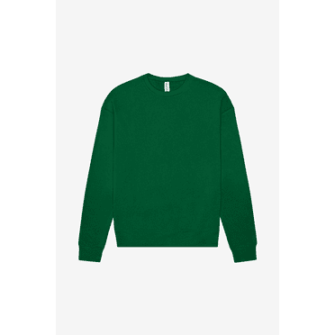 BELLA+CANVAS Adult Unisex Long Sleeve Fleece Drop Sholder Sweatshirt for Crafting, Kelly Green , Medium