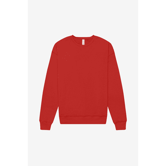 BELLA+CANVAS Adult Unisex Long Sleeve Fleece Drop Sholder Sweatshirt for Crafting, Red , 2X-Large