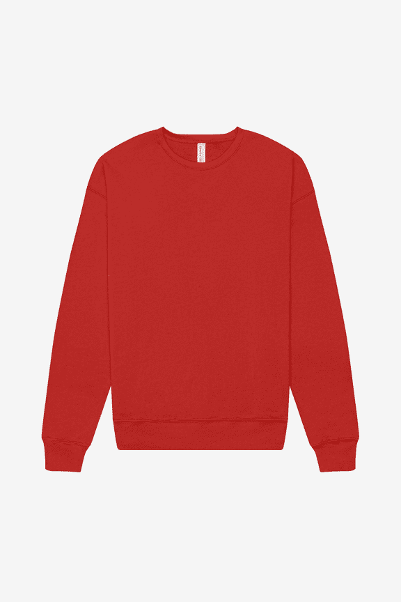 Adult Unisex Long Sleeve Fleece Drop Sholder Sweatshirt for Crafting, Red , 2X-Large