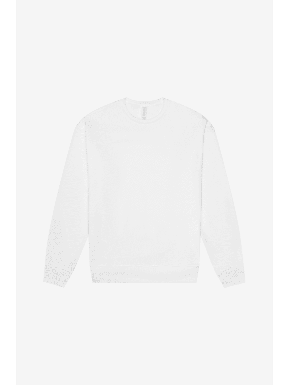Adult Unisex Long Sleeve Fleece Drop Sholder Sweatshirt for Crafting, White, Small
