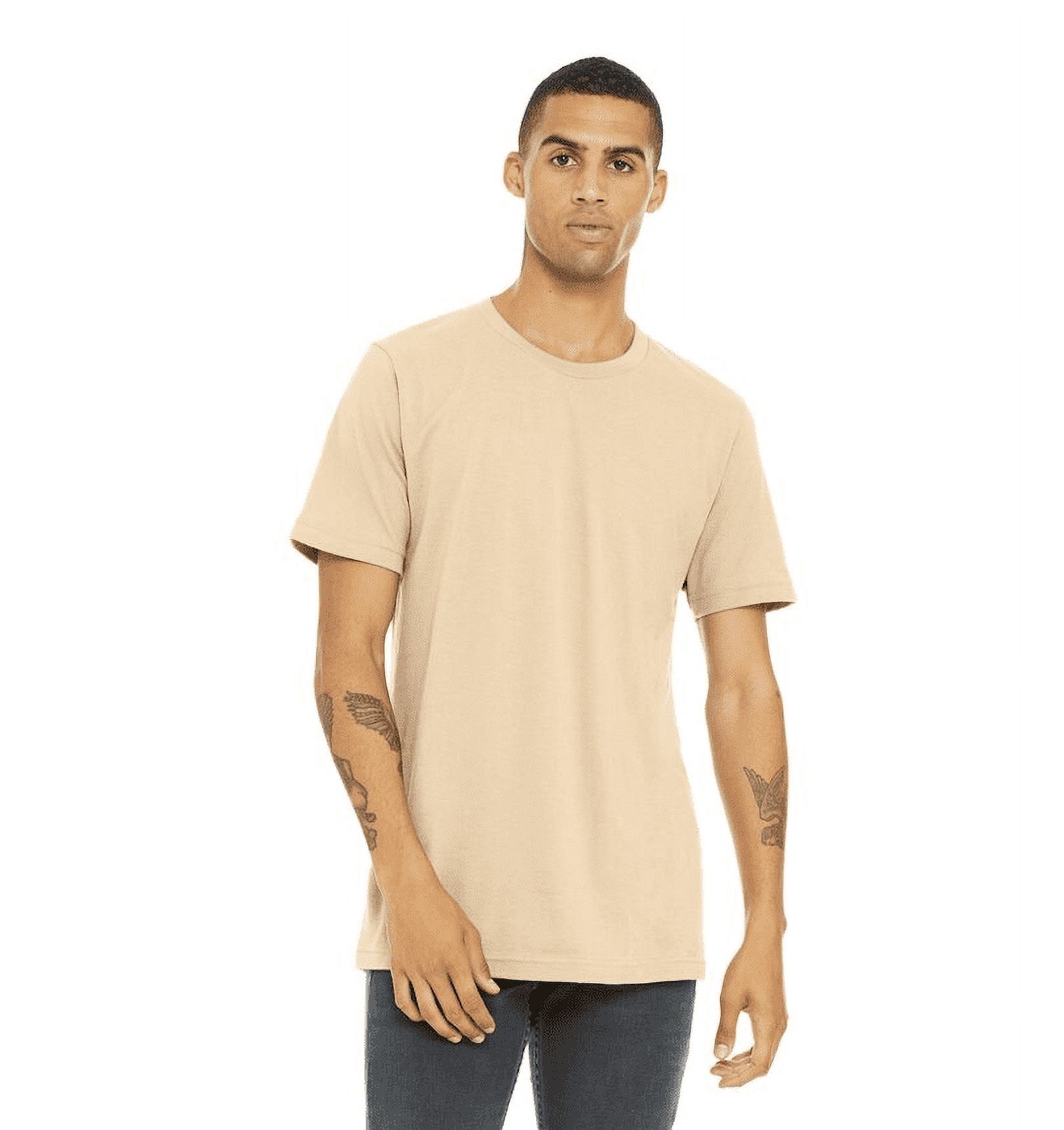 BELLA+CANVAS, Adult Unisex Short Sleeve Crew T-Shirt, X-Large, Tan