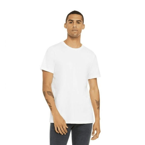 BELLA+CANVAS Adult Unisex Short Sleeve Crew T-Shirt – White Medium Cotton Tee for Crafting, Personalization, Tie Dye & Everyday Wear
