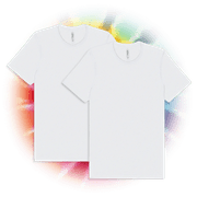 BELLA+CANVAS Adult Unisex Short Sleeve Crew T-Shirt for Tie-Dyeing, 2-Pack, Large, White