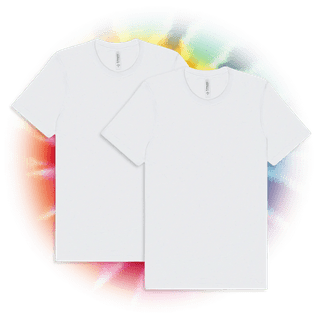 BELLA+CANVAS Adult Unisex Short Sleeve Crew T-Shirt for Tie-Dyeing, 2-Pack, Large, White