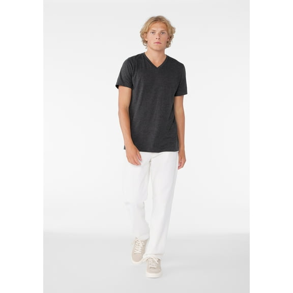 BELLA+CANVAS Adult V Neck Personalized T-Shirt, Create your own Designs, Dark Grey Heather, Extra Large, Unisex