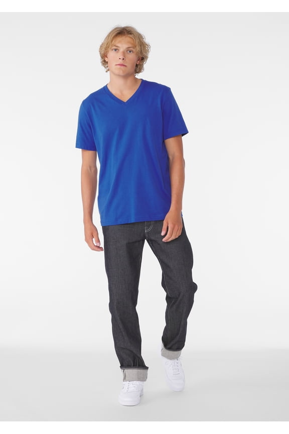 Adult V Neck Personalized T-Shirt, Create your own Designs, True Royal, Medium, Unisex