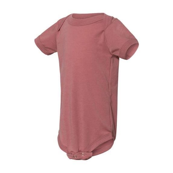BELLA + CANVAS Baby Triblend Short Sleeve One Piece 134B - Mauve Triblend Size 6/12