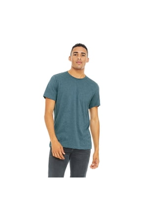 BELLA + CANVAS CVC Jersey Tee for Men, Eco-friendly Cotton/Poly Blank Shirt, Single Pack, Heather Deep Teal, 2XL