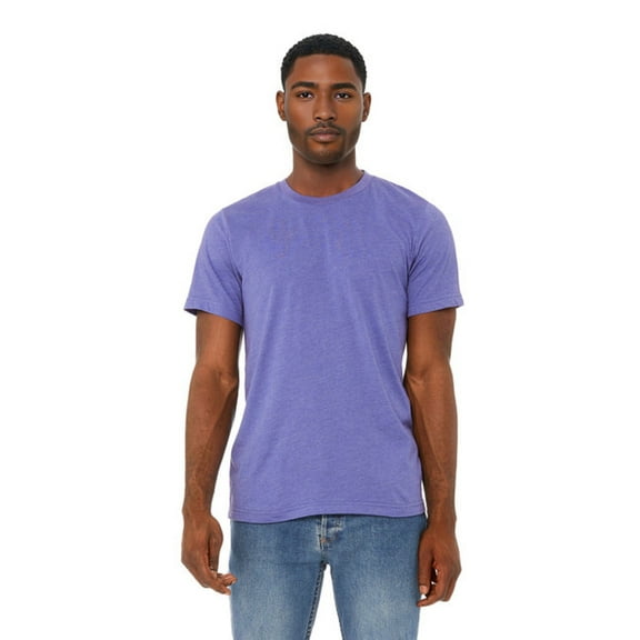 BELLA CANVAS CVC Jersey Tee for Men, Eco-friendly Cotton/Poly Blank Shirt, Single Pack, Heather Lapis, 2XL