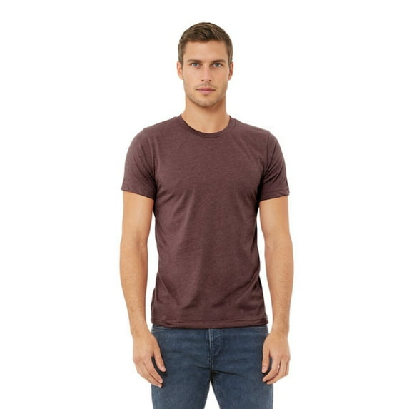 BELLA + CANVAS CVC Jersey Tee for Men, Eco-friendly Cotton/Poly Blank Shirt, Single Pack, Heather Maroon, 3XL
