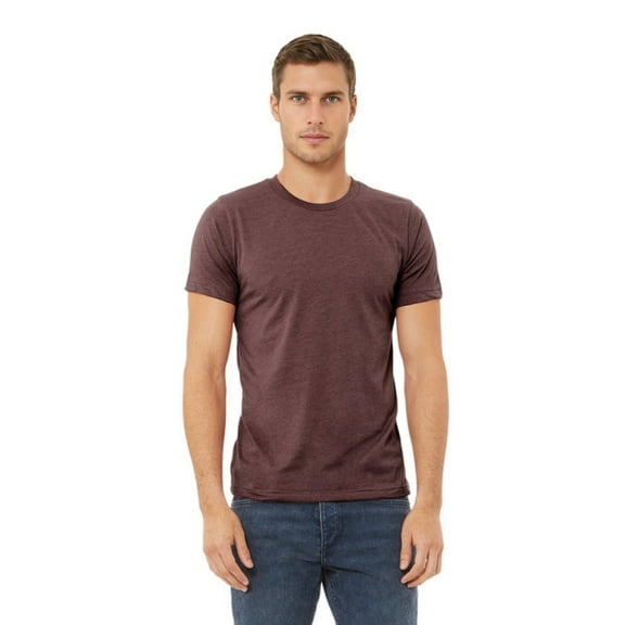 BELLA   CANVAS CVC Jersey Tee for Men, Eco-friendly Cotton/Poly Blank Shirt, Single Pack, Heather Maroon, XL