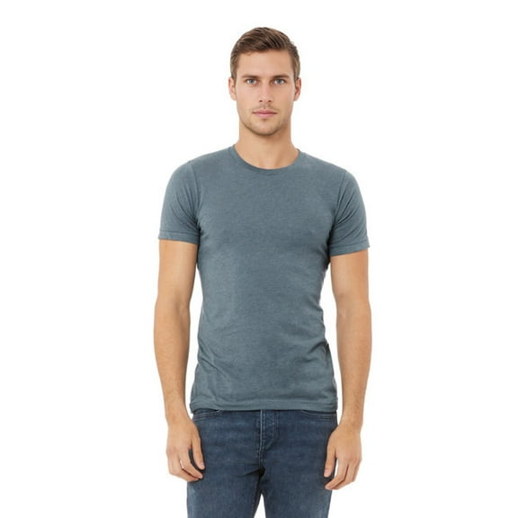 BELLA + CANVAS CVC Jersey Tee for Men, Eco-friendly Cotton/Poly Blank Shirt, Single Pack, Heather Slate, 3XL