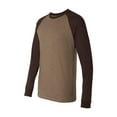 thumbnail image 1 of BELLA + CANVAS - Long Sleeve Jersey Baseball Tee - 3000 - Heather Brown/ Brown, 1 of 3