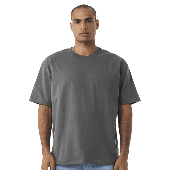 BELLA + CANVAS Men 7.5 oz Heavyweight T-Shirt, Short Sleeve Crew Neck Cotton Tee, Asphalt, S