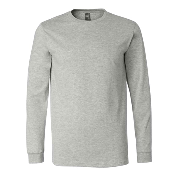 BELLA+CANVAS Men’s Heavyweight Long Sleeve T-Shirt 52/48 Ring-Spun Cotton/Polyester Crewneck Heavy Casual Tee (Athletic-Heather, XL)