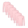 thumbnail image 1 of BELLA CANVAS Men's Jersey Long Sleeve Tee, 6-Pack Crewneck Jersey Shirt, Pink Cotton T-Shirts, S, 1 of 5