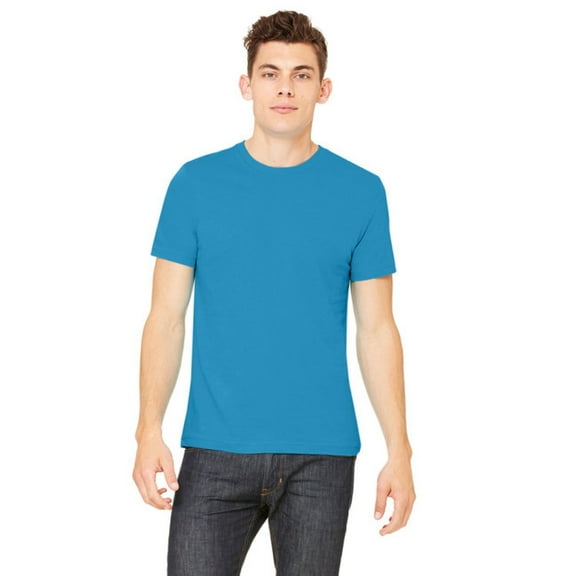 BELLA   CANVAS Men’s Jersey Tee, 100 Cotton, Short Sleeve Crew T-Shirt, Aqua, Sizes S-4XL