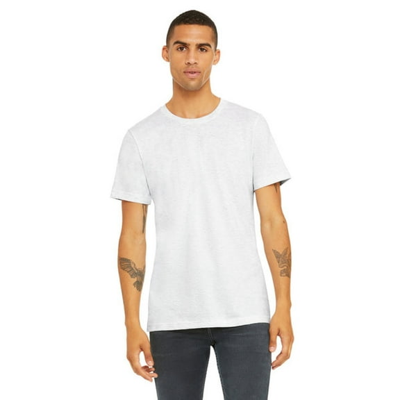 BELLA   CANVAS Men’s Jersey Tee, 100 Cotton, Short Sleeve Crew T-Shirt, Ash, Sizes S-4XL