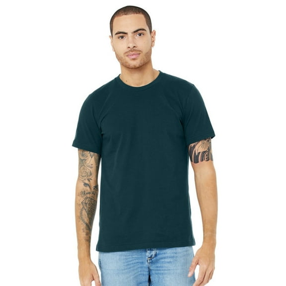 BELLA   CANVAS Men’s Jersey Tee, 100 Cotton, Short Sleeve Crew T-Shirt, Atlantic, Sizes S-4XL