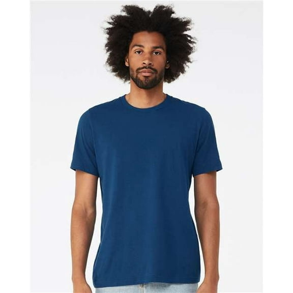 BELLA   CANVAS Men’s Jersey Tee, 100 Cotton, Short Sleeve Crew T-Shirt, Columbia Blue, Sizes S-4XL
