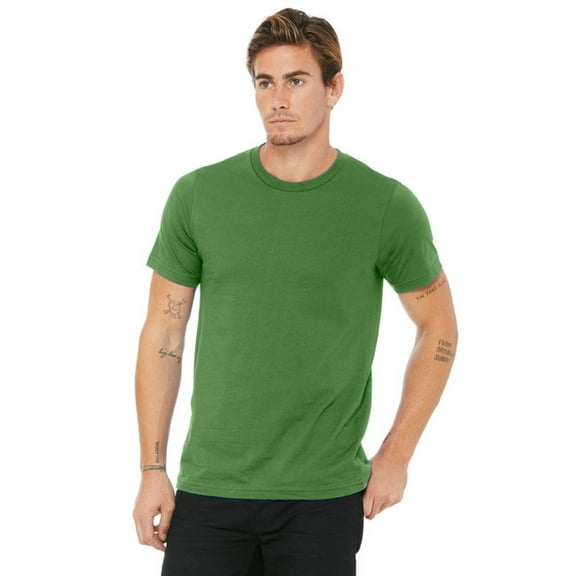 BELLA   CANVAS Men’s Jersey Tee, 100 Cotton, Short Sleeve Crew T-Shirt, Leaf, Sizes S-4XL