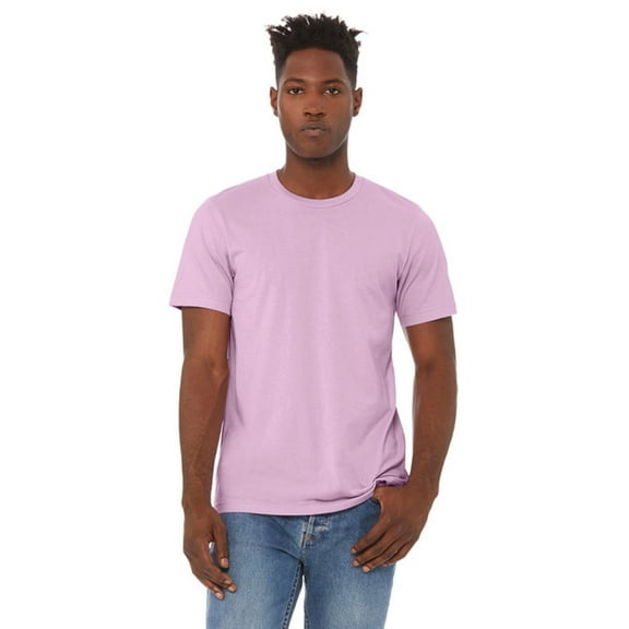 BELLA   CANVAS Men’s Jersey Tee, 100 Cotton, Short Sleeve Crew T-Shirt, Lilac, Sizes S-4XL