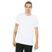 BELLA + CANVAS Men s Jersey Tee, 100 Cotton, Short Sleeve Crew T-Shirt, White, Sizes S-4XL