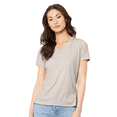 thumbnail image 1 of BELLA+CANVAS Relaxed Fit Heather CVC Tee for Women, Short Sleeve V-Neck T-Shirt, Heather Dust, S, 1 of 5