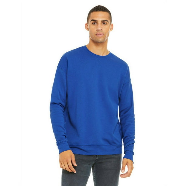 BELLA CANVAS Unisex Sponge Fleece Drop Shoulder Sweatshirt 3945 True Royal Size S Walmart Business Supplies