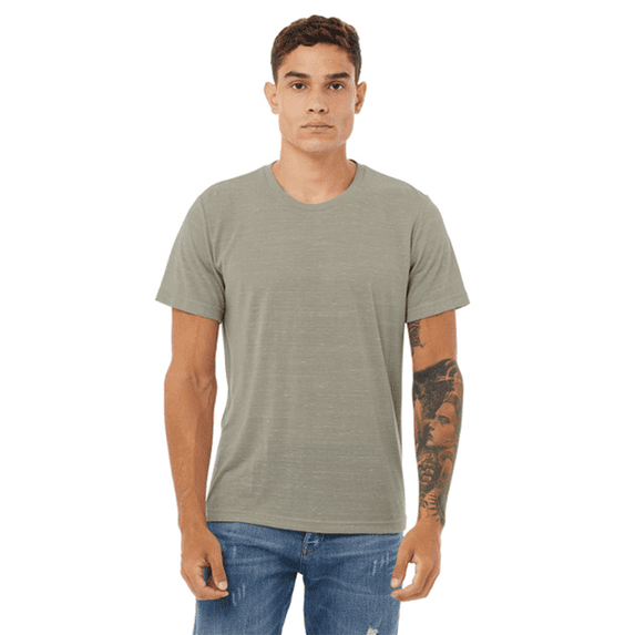 BELLA + CANVAS Texture Crew Neck T-Shirt for Men, Short Sleeve Tee, Cotton-Poly Blend, Stone Marble, M