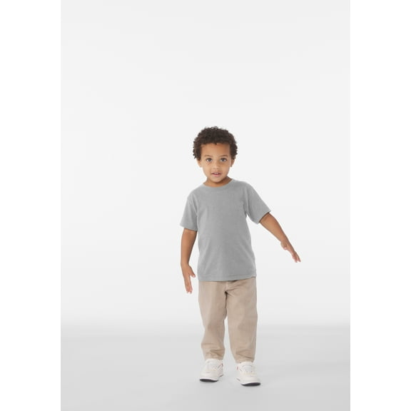 BELLA+CANVAS Toddler Crew Neck Personalized Short Sleeve T-Shirt, Create Your Own Designs, Atheltic Heather, 3T