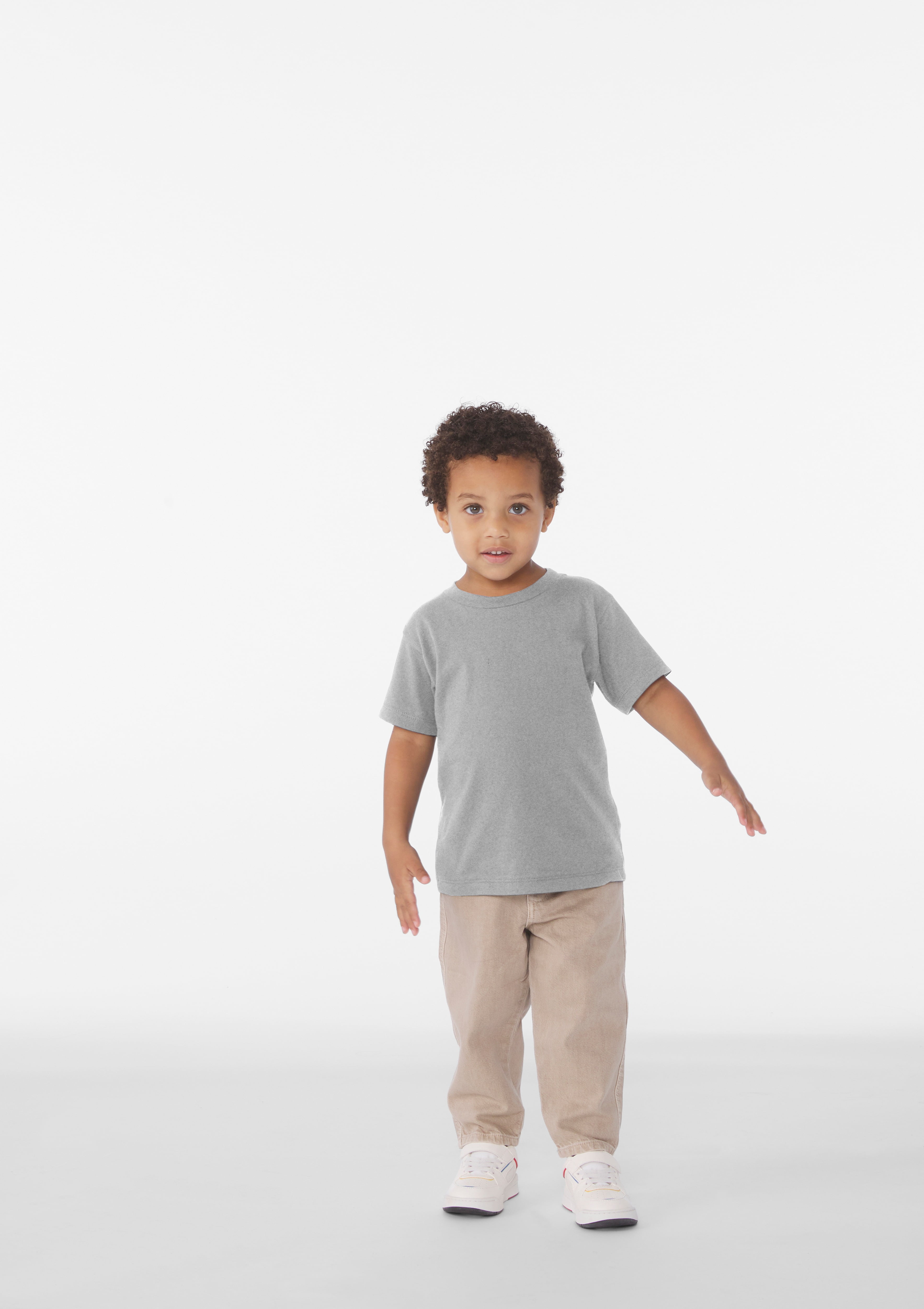 BELLA+CANVAS Toddler Crew Neck Personalized Short Sleeve T-Shirt, Create Your Own Designs, Atheltic Heather, 5T