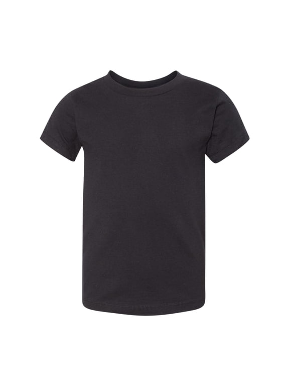 BELLA + CANVAS Toddler Jersey Short Sleeve T-Shirts Craft and DIY Cotton Tee (Black, 3T)