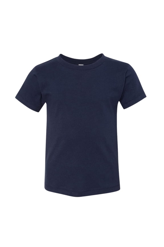 BELLA + CANVAS Toddler Jersey Short Sleeve T-Shirts Craft and DIY Cotton Tee (Navy, 4T)