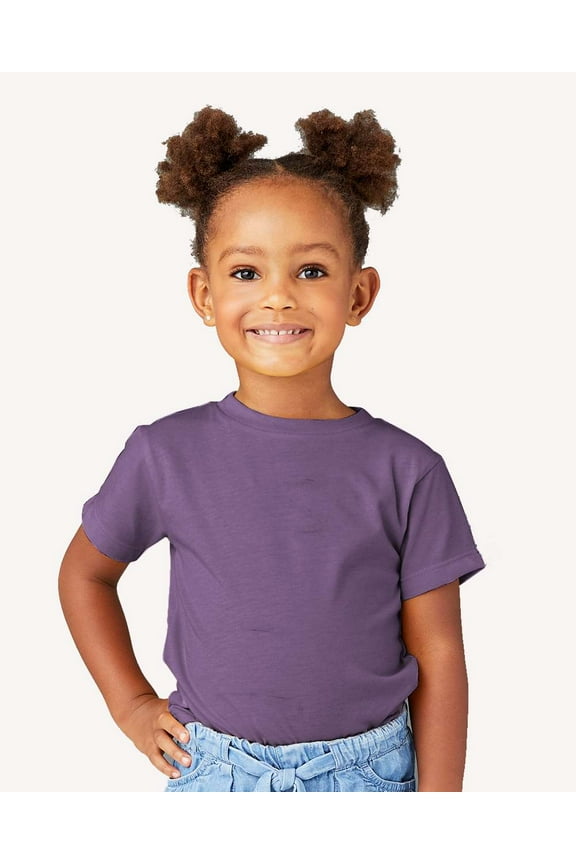 BELLA + CANVAS - Toddler Jersey Tee - 3001T - Heather Team Purple - Size: 2T