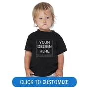 BELLA+CANVAS Toddler Short Sleeve Personalized T-Shirt, Create your own Designs, Black, 5T, Unisex