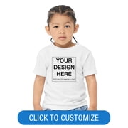BELLA+CANVAS Toddler Short Sleeve Personalized T-Shirt, Create your own Designs, White, 2T, Unisex