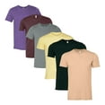 thumbnail image 1 of BELLA + CANVAS Unisex CVC Jersey T-Shirts 52/48 Cotton/Polyester Solid Color Plain Tees Bulk Pack for Printing (Bright +Dark Color 6 Pack, XS), 1 of 7