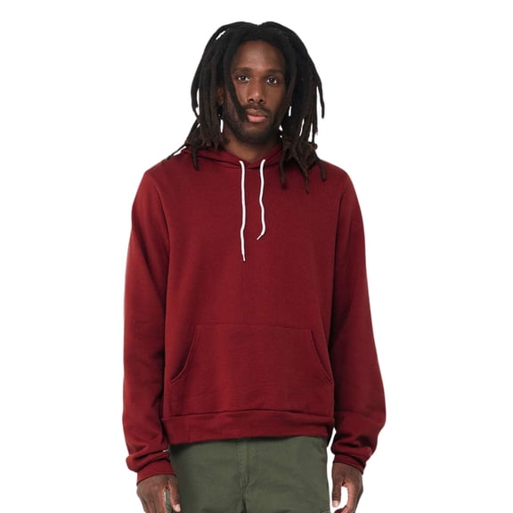 BELLA   CANVAS Unisex Fleece Hoodie Sweatshirt, 52/48 Cotton/Polyester Winter Long sleeve Pullover (Cardinal , 3XL)