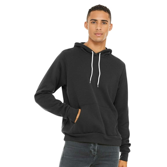 BELLA   CANVAS Unisex Fleece Hoodie Sweatshirt, 52/48 Cotton/Polyester Winter Long sleeve Pullover (Dark Grey , XL)