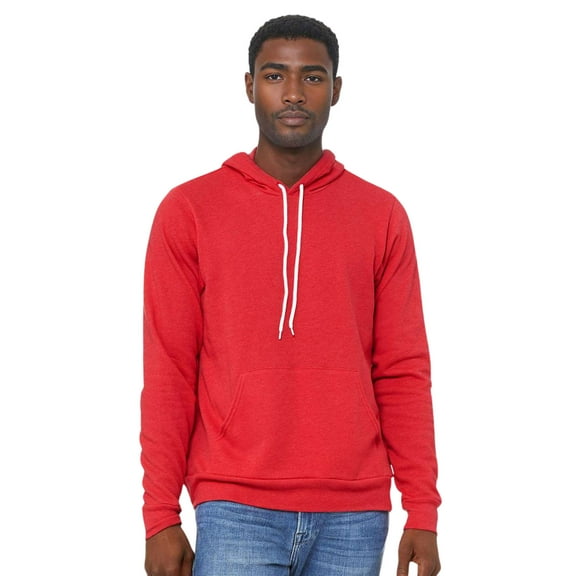 BELLA   CANVAS Unisex Fleece Hoodie Sweatshirt, 52/48 Cotton/Polyester Winter Long sleeve Pullover (Orange , S)