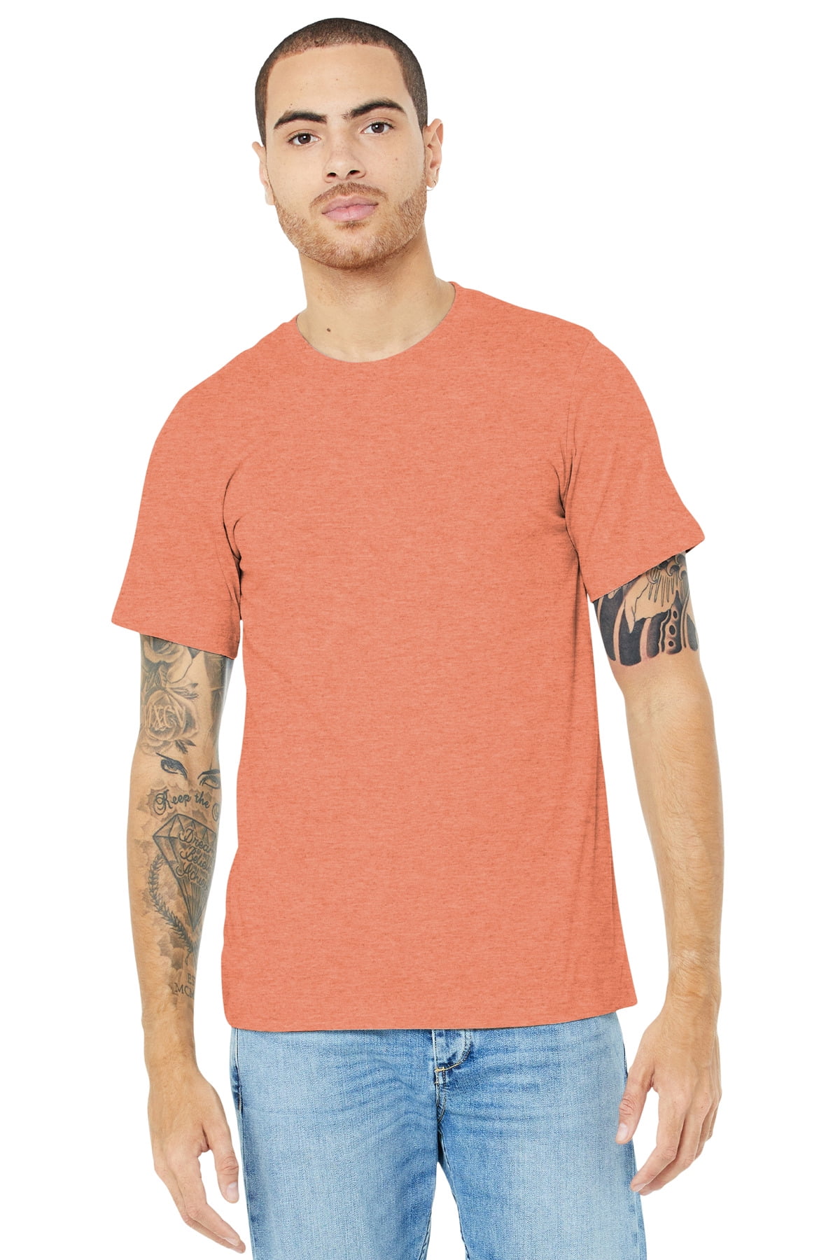 Bella Canvas Unisex Heather CVC Short-Sleeve T-Shirt - Heather Maroon, Size S - View #7